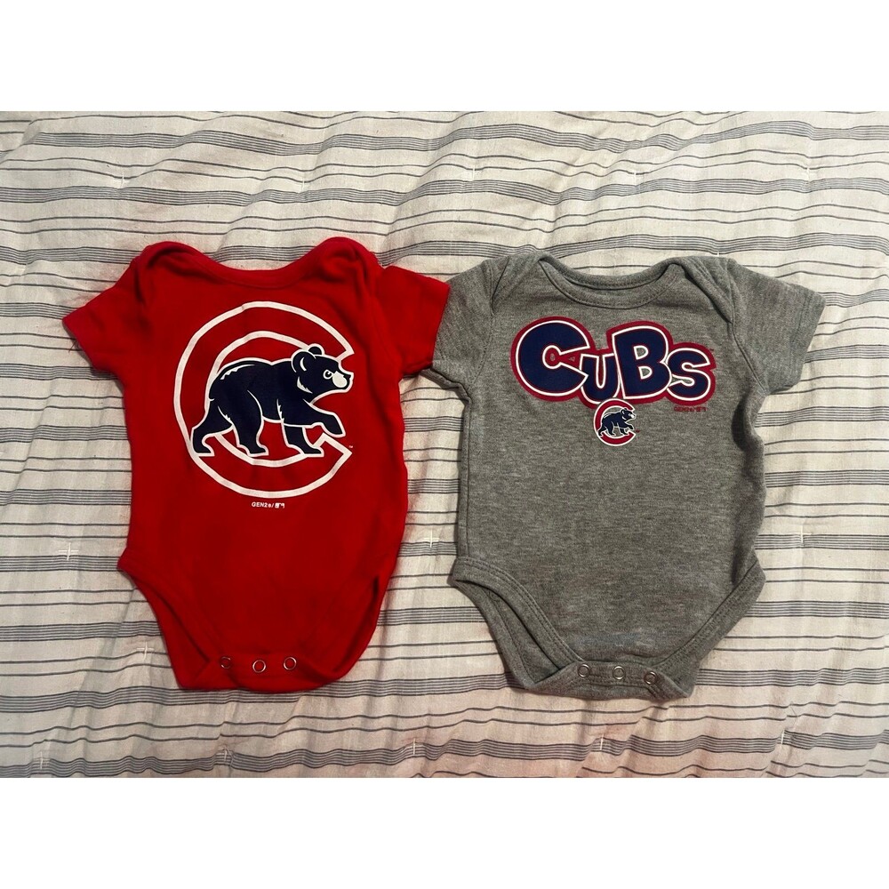 Chicago Cubs MLB Baseball Baby One Pieces - Set of Two 0-3 Months